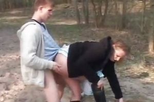 Skinny Guy Trying To Fuck Busty Young BBW Outdoor